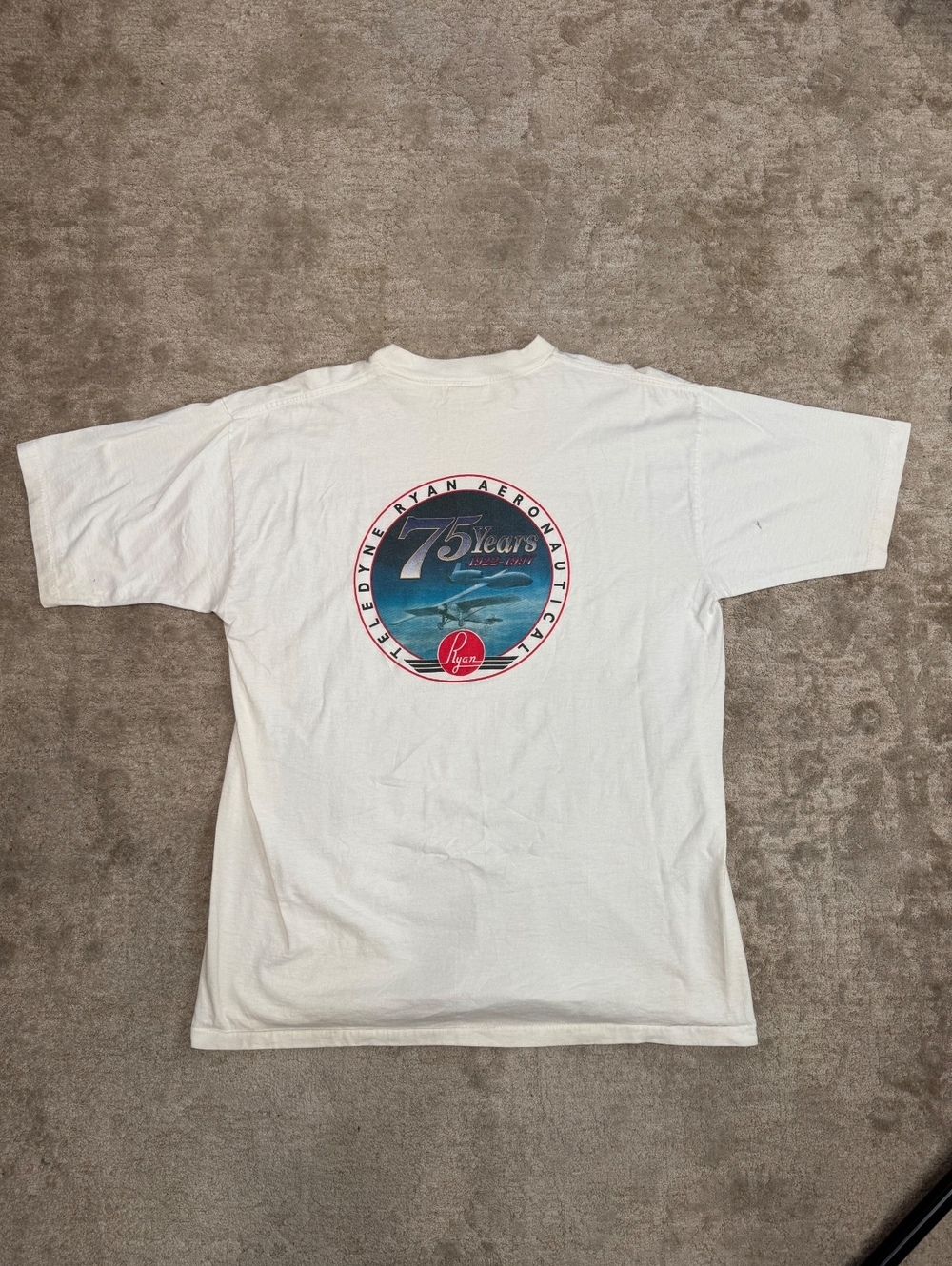 Vintage 1997 Teledyne Ryan Aeronautical 75th Anniversary T Shirt XL USA